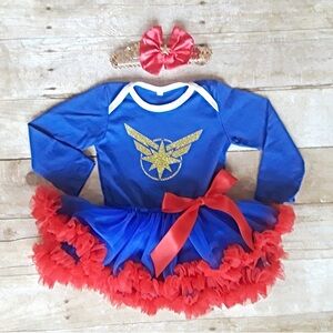 Captain Marvel baby / toddler girl superhero costume